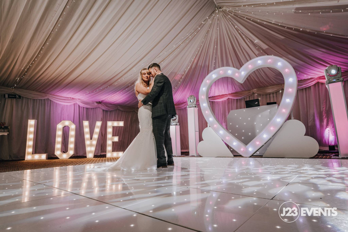 White LED dance floor for Weddings in Berkshire